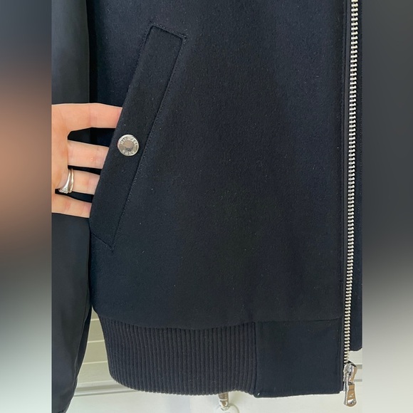 Michael Kors Wool Blend Varsity Bomber Jacket Black M - Picture 6 of 11